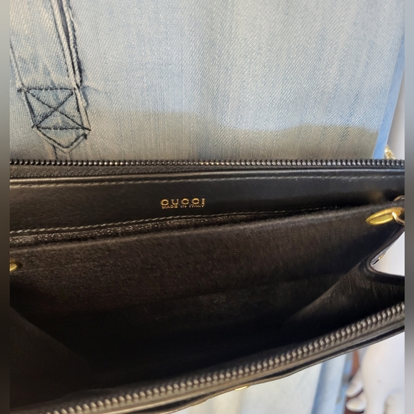 Gucci Bag Gucci Horseshoe Clutch 100% Authentic Black Leather Crossbody Bag - Picture 9 of 11